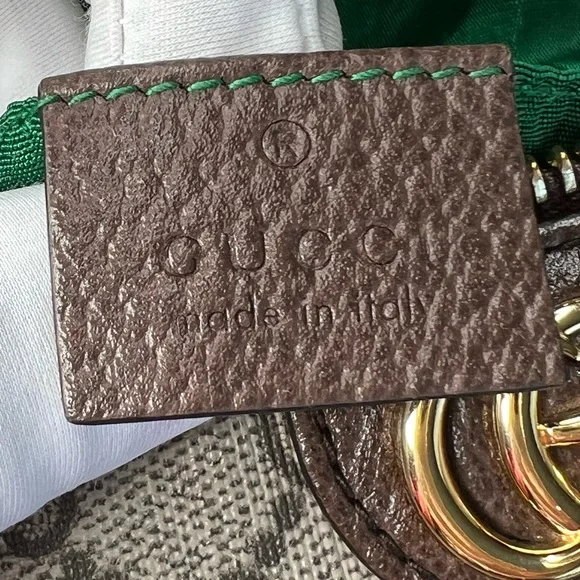 Cosmetic Bag Gucci Ophidia GG Supreme Brown Coated Canvas Large Zippy Gold Tone - Picture 12 of 17